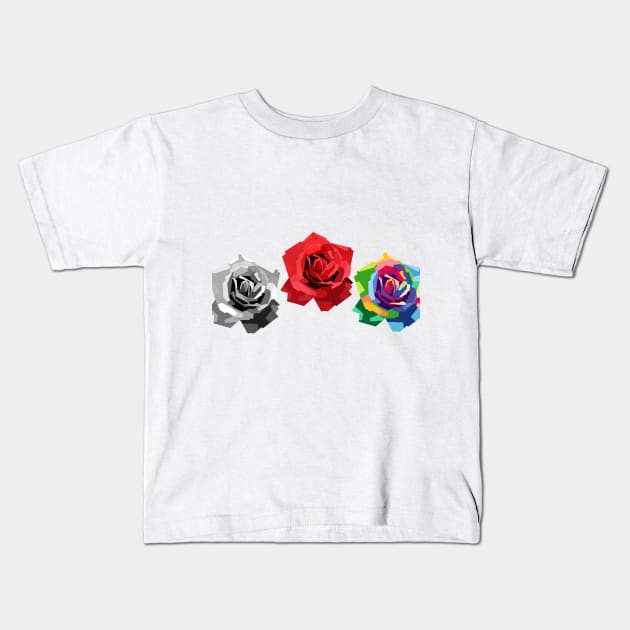 Beautiful Rose Kids T-Shirt by erikhermawann22